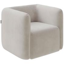 Poltrona Decorativa Para Sala de Estar Fixa Living Peônia K01 Veludo Bege - Lyam Decor Poltrona Decorativa Para Sala de Estar Fixa Living Peônia K01 Veludo Bege - Lyam Decor