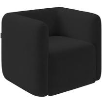 Poltrona Decorativa Para Sala de Estar Fixa Living Peônia K01 Veludo Preto - Lyam Decor Poltrona Decorativa Para Sala de Estar Fixa Living Peônia K01 Veludo Preto - Lyam Decor