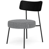 Poltrona Decorativa Para Sala De Estar Fixa Londres L02 material sintético Preto Pied Poule - Lyam Decor Poltrona Decorativa Para Sala De Estar Fixa Londres L02 material sintético Preto Pied Poule - Lyam Decor