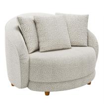 Poltrona Decorativa Para Sala de Estar Fixa Pés Madeira Witta M03 Bouclê Branco - Lyam Decor Poltrona Decorativa Para Sala de Estar Fixa Pés Madeira Witta M03 Bouclê Branco - Lyam Decor