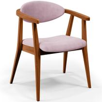 Poltrona Decorativa Para Sala de Estar Jantar Cecília B04 Suede Rosê - Lyam Decor Poltrona Decorativa Para Sala de Estar Jantar Cecília B04 Suede Rosê - Lyam Decor