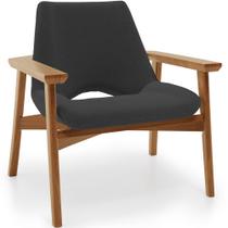 Poltrona Decorativa Para Sala de Estar Living Base Madeira Becker L02 Bouclê Preto - Lyam Decor Poltrona Decorativa Para Sala de Estar Living Base Madeira Becker L02 Bouclê Preto - Lyam Decor