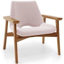 Poltrona Decorativa Para Sala de Estar Living Base Madeira Becker L02 Bouclê Rosê - Lyam Decor Poltrona Decorativa Para Sala de Estar Living Base Madeira Becker L02 Bouclê Rosê - Lyam Decor
