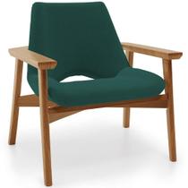 Poltrona Decorativa Para Sala de Estar Living Base Madeira Becker L02 Bouclê Verde - Lyam Decor Poltrona Decorativa Para Sala de Estar Living Base Madeira Becker L02 Bouclê Verde - Lyam Decor
