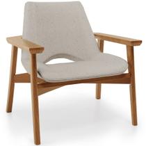 Poltrona Decorativa Para Sala de Estar Living Base Madeira Becker L02 Linho Bege - Lyam Decor Poltrona Decorativa Para Sala de Estar Living Base Madeira Becker L02 Linho Bege - Lyam Decor