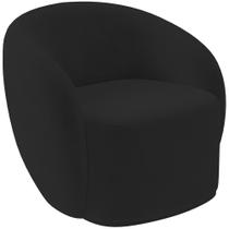 Poltrona Decorativa Para Sala de Estar Living Gliese K01 Veludo Preto - Lyam Decor Poltrona Decorativa Para Sala de Estar Living Gliese K01 Veludo Preto - Lyam Decor