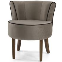 Poltrona Decorativa Para Sala de Estar Olivia Pés Fixa Veludo Marrom Claro - Nexta Casa Poltrona Decorativa Para Sala de Estar Olivia Pés Fixa Veludo Marrom Claro - Nexta Casa