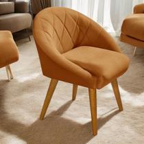 Poltrona Decorativa Para Sala de Estar Quarto Recepção Conforto e Estilo Tecido Veludo Terracota