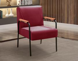 Poltrona Decorativa para Sala de Estar, Recepção Jade Vermelho Bordô