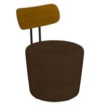 Poltrona Decorativa para Sala de Estar Redonda 53cm Le Moon M22 Veludo Marrom - Mpozenato Poltrona Decorativa para Sala de Estar Redonda 53cm Le Moon M22 Veludo Marrom - Mpozenato