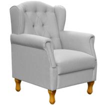 Poltrona Decorativa Para Sala de Estar Yara Linho Cinza - Lyam Decor Poltrona Decorativa Para Sala de Estar Yara Linho Cinza - Lyam Decor