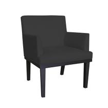 Poltrona Decorativa Para Sala E Escritório Vitória Corano Preto - LM DECOR