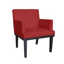 Poltrona Decorativa Para Sala E Escritório Vitória Suede Vermelho - DL Decor