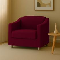 Poltrona Decorativa para Sala, Escritorio, Recepção Tila Suede Vinho Poltrona Decorativa para Sala, Escritorio, Recepção Tila Suede Vinho