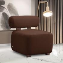 Poltrona Decorativa para Sala Helora Bouclê Marrom E03 - D'Rossi