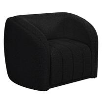 Poltrona Decorativa Para Sala Lazio M03 Bouclê Preto - Lyam Decor Poltrona Decorativa Para Sala Lazio M03 Bouclê Preto - Lyam Decor