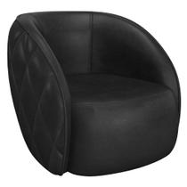 Poltrona Decorativa Para Sala Living Olimpo M03 material sintético Preto - Lyam Decor Poltrona Decorativa Para Sala Living Olimpo M03 material sintético Preto - Lyam Decor