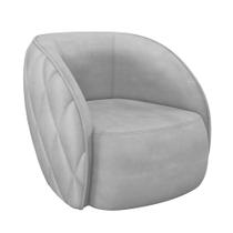 Poltrona Decorativa Para Sala Living Olimpo M03 Veludo Cinza Claro - Lyam Decor Poltrona Decorativa Para Sala Living Olimpo M03 Veludo Cinza Claro - Lyam Decor