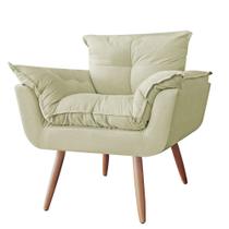 Poltrona Decorativa Para Sala Opala Pés Palito Suede Bege Moraes Decor