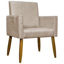 Poltrona Decorativa Para Sala Quarto Recepção Escritório Confortável Luxo Mari Suede Bege Poltrona Decorativa Para Sala Quarto Recepção Escritório Confortável Luxo Mari Suede Bege