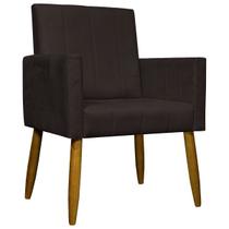 Poltrona Decorativa Para Sala Quarto Recepção Escritório Confortável Luxo Mari Suede Marrom Poltrona Decorativa Para Sala Quarto Recepção Escritório Confortável Luxo Mari Suede Marrom