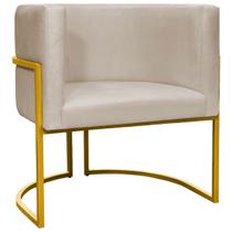 Poltrona Decorativa Para Sala Recepção Consultório Escritório Luna Tecido Suede Base de Ferro Dourada Poltrona Decorativa Para Sala Recepção Consultório Escritório Luna Tecido Suede Base de Ferro Dourada