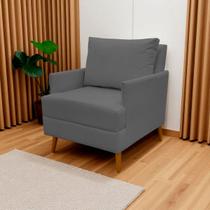 Poltrona Decorativa Para Sala Recepção Consultório Escritório Serena Suede