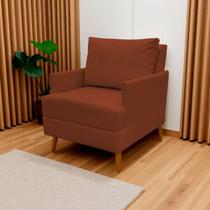 Poltrona Decorativa Para Sala Recepção Consultório Escritório Serena Suede