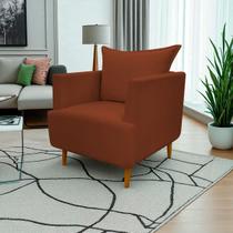 Poltrona Decorativa Para Sala Recepção Escritório Consultório Reforçada Eliza Tecido Suede