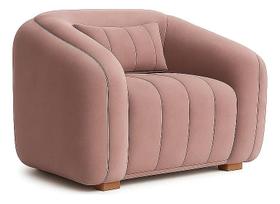 Poltrona Decorativa Para Sala Recepção Escritório Lilian Veludo Rosê Sj Móveis e Decoração