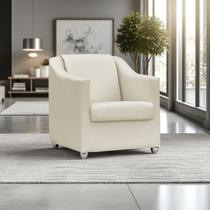 Poltrona Decorativa Para Sala Recepção Manicure Barbearia Salão de Beleza Mila Tecido Material Sintético Pés Cromado