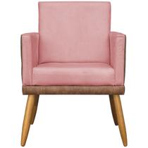 Poltrona Decorativa Para Sala Recepção Manicure Consultório Cadeira Naty material sintético e Suede Rosa Poltrona Decorativa Para Sala Recepção Manicure Consultório Cadeira Naty material sintético e Suede Rosa