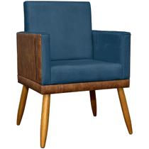 Poltrona Decorativa Para Sala Recepção Manicure Consultório Cadeira Naty material sintético Suede AZUL Poltrona Decorativa Para Sala Recepção Manicure Consultório Cadeira Naty material sintético Suede AZUL