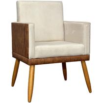 Poltrona Decorativa Para Sala Recepção Manicure Consultório Cadeira Naty material sintético Suede Bege Poltrona Decorativa Para Sala Recepção Manicure Consultório Cadeira Naty material sintético Suede Bege