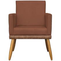 Poltrona Decorativa Para Sala Recepção Manicure Consultório Cadeira Naty material sintético Suede Marrom Poltrona Decorativa Para Sala Recepção Manicure Consultório Cadeira Naty material sintético Suede Marrom