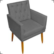 Poltrona Decorativa Para Sala Recepção Nina Capitonê Suede Cores Pé Palito