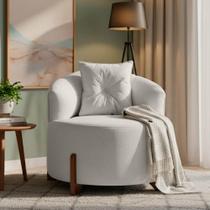 Poltrona Decorativa Para Sala Thor Orgânica Tecido Bouclé