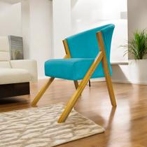 Poltrona Decorativa Para Sala You Suede Cores Braça Amadeirada