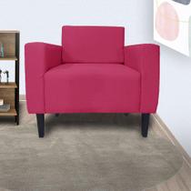 Poltrona Decorativa Para Salão de Beleza Leticia Slim Suede Rosa Pink - LM DECOR