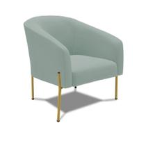 Poltrona Decorativa Pé De Ferro Dourado Stella Cotelê Ext/veludo Menta D03 - D'rossi Poltrona Decorativa Pé De Ferro Dourado Stella Cotelê Ext/veludo Menta D03 - D'rossi