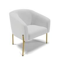 Poltrona Decorativa Pé de Ferro Dourado Stella Linho D03 - D'Rossi