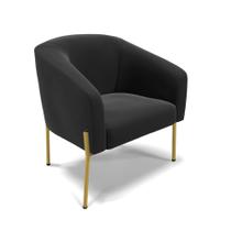 Poltrona Decorativa Pé de Ferro Dourado Stella Suede D03 - D'Rossi