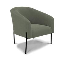 Poltrona Decorativa Pé De Ferro Preto Stella Bouclê Menta D03 - D'rossi