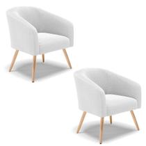 Poltrona Decorativa Pé Palito Natural Kit 2 Stella Bouclê D03 - D'Rossi