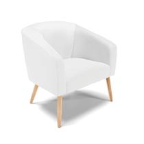 Poltrona Decorativa Pé Palito Natural Stella Sintético Branco D03 - D'Rossi Poltrona Decorativa Pé Palito Natural Stella Sintético Branco D03 - D'Rossi