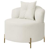 Poltrona Decorativa Pés Em Metal Grecia Linho Bouclê Bege Poltrona Decorativa Pés Em Metal Grecia Linho Bouclê Bege