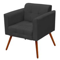 Poltrona Decorativa Pés Palito Ana Suede Cinza - Condor Decor Poltrona Decorativa Pés Palito Ana Suede Cinza - Condor Decor