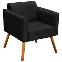 Poltrona Decorativa Pés Palito Karen Suede Preto G19 - Gran Belo Poltrona Decorativa Pés Palito Karen Suede Preto G19 - Gran Belo