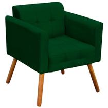 Poltrona Decorativa Pés Palito Karen Suede Verde G19 - Gran Belo Poltrona Decorativa Pés Palito Karen Suede Verde G19 - Gran Belo