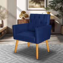 Poltrona Decorativa Pés Palito Nina Capitonê tecido Suede